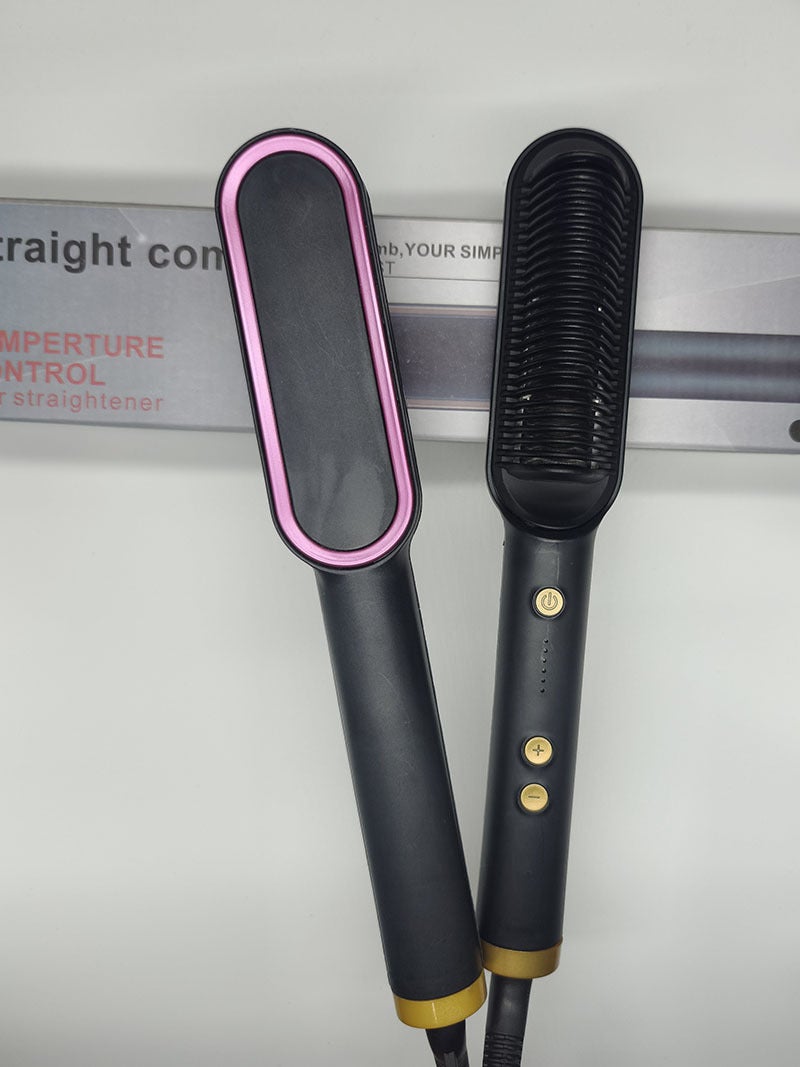 مشط فرد الشعر متعدد الوظائف الجديد القابل للحمل لفرد الشعر المجعد مزدوج الاستخدام مشط الطاقة الأيوني السلبي غير الضار - Image 1